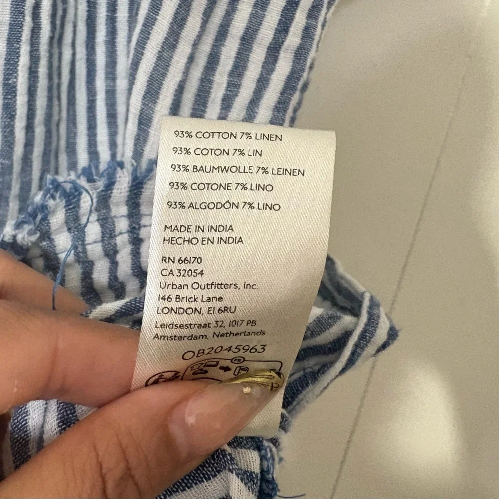 We The Free Sun Beams Indigo Stripe Shirt Size M |Free People Button Down Top - Picture 5 of 12